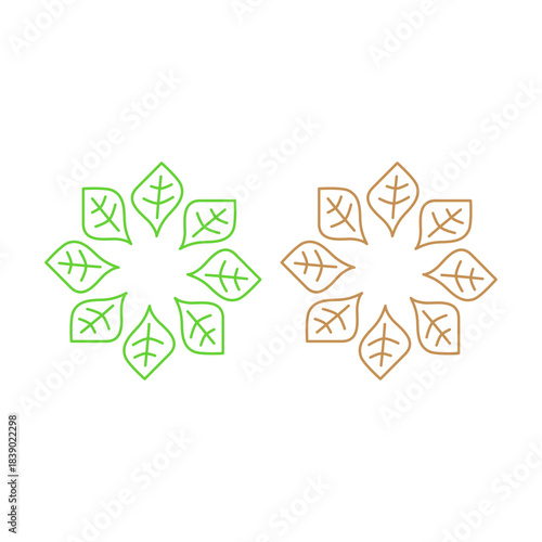 GREEN LEAVES BIO ECO SIGN SYMBOL LOGO VECTOR