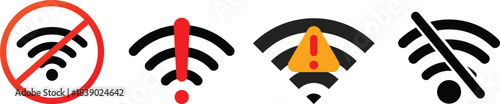 Wireless wifi signal icons set. Internet connection symbols. Set of different wireless and wifi icons. Network communication and radio wave. Antenna tower icon collection. Vector illustration.