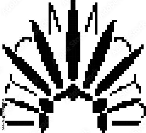 Brazilian carnival 8-bit pixel icon. Vector illustration.