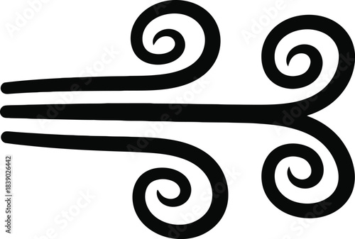 Wind swirl breeze symbol vector illustration