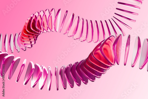 Valokuva Abstract 3D background with vibrant pink spiral shapes, perfect for design