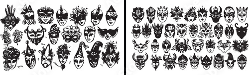Ornamental face illustration, decorative mask art, patterned face drawing, abstract facial design, detailed mask artwork, cultural expression vector, creative ornate mask, artistic face pattern, aesth