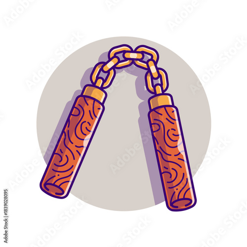 Double Stick Karate Cartoon 