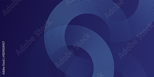 Blue abstract background with spiral circle lines, technology futuristic template. eps10