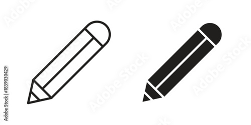 Pencil icon pictogram in trendy outline style. icon, sign or symbol.