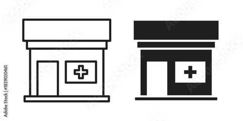 Pharmacy icon pictogram in trendy outline style. icon, sign or symbol.