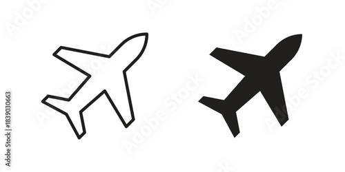 Plane icon pictogram in trendy outline style. icon, sign or symbol.
