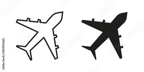 Plane icon pictogram in trendy outline style. icon, sign or symbol.