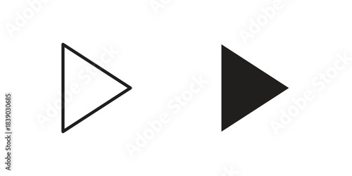 Play icon pictogram in trendy outline style. icon, sign or symbol.