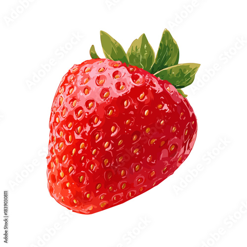 Minimal 2D flat vector of a Strawberry, icon-style illustration on a white background
