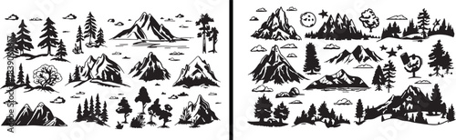 Mountain landscape vector, nature peak illustration, hiking adventure drawing, outdoor landscape design, wilderness mountain artwork, minimalist mountain sketch, scenic outdoor wallpaper, travel natur