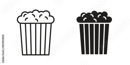 Popcorn icon pictogram in trendy outline style. icon, sign or symbol.