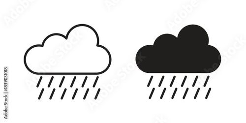 Rain icon pictogram in trendy outline style. icon, sign or symbol.