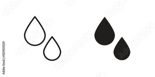 Raindrops icon pictogram in trendy outline style. icon, sign or symbol.