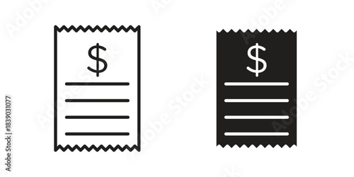 Receipt icon pictogram in trendy outline style. icon, sign or symbol.