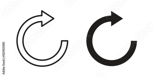 Redo icon pictogram in trendy outline style. icon, sign or symbol.
