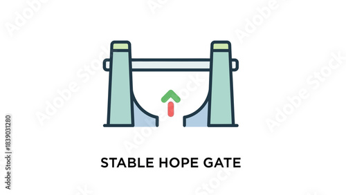 Stable hope gate icon symbolizing progress and opportunity vector illustration for business concepts and abstract ideas