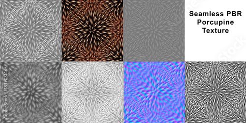 Seamless PBR Porcupine Texture 3D Design