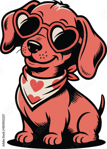 Artistic illustration of a dog in vibrant colors