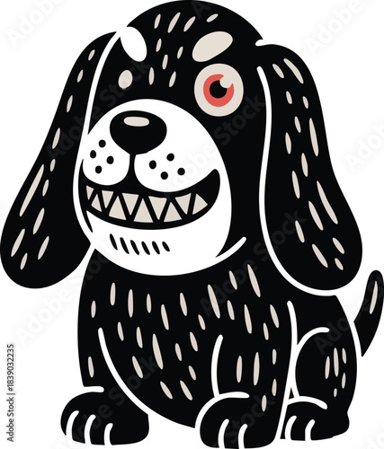 Playful dog illustration with vibrant colors and clean lines