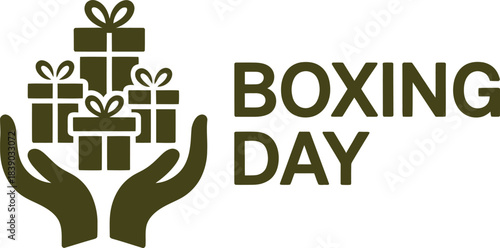 Festive illustration celebrating boxing day with traditional elements and vibrant colors