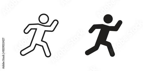 Running icon pictogram in trendy outline style. icon, sign or symbol.