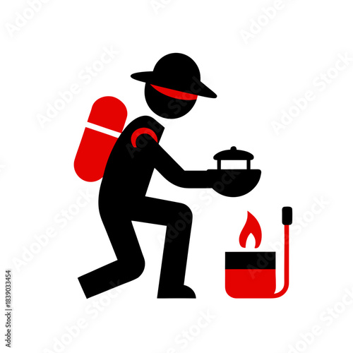 vector illustration of a man with a briefcase and a suitcase