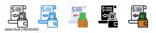 Expense multiple style icons set design vector illustration. 