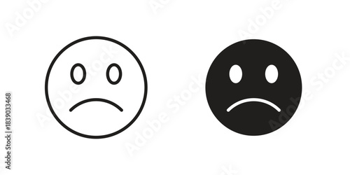 Sad icon pictogram in trendy outline style. icon, sign or symbol.