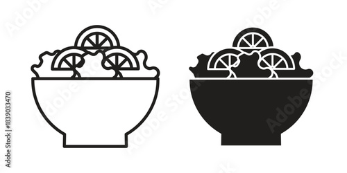 Salad icon pictogram in trendy outline style. icon, sign or symbol.