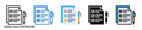 Task List multiple style icons set design vector illustration. 