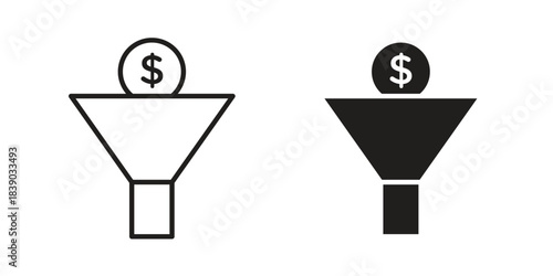 Sales funnel icon pictogram in trendy outline style. icon, sign or symbol.