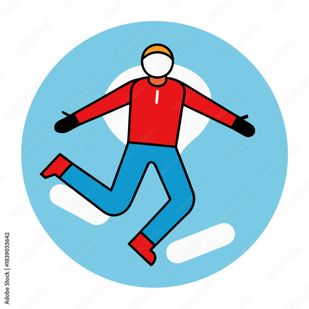 Obraz premium vector illustration of a snowboarder