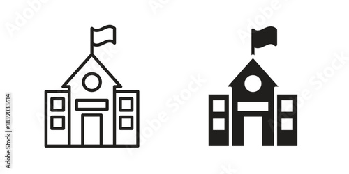 school icon pictogram in trendy outline style. icon, sign or symbol.