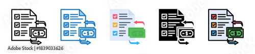 Cost Allocation multiple style icons set design vector illustration. 