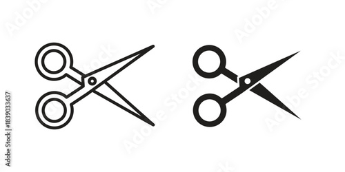 Scissors icon pictogram in trendy outline style. icon, sign or symbol.