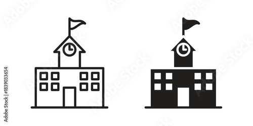 school icon pictogram in trendy outline style. icon, sign or symbol.