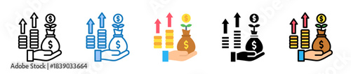 Profit multiple style icons set design vector illustration. 
