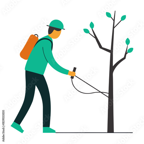 man with tree