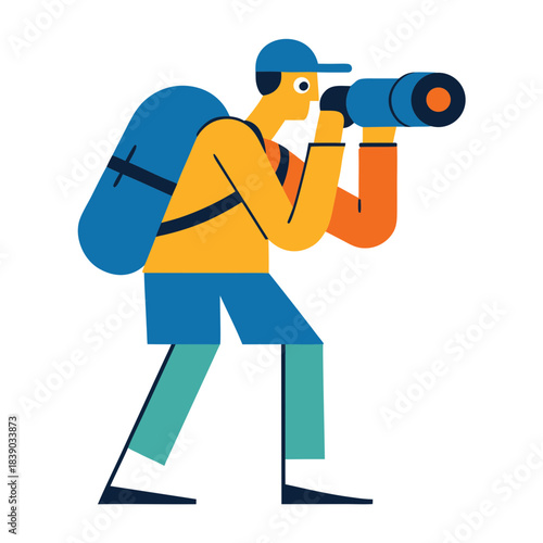 man with binocular