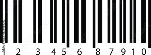 Scan Bar Line with Digits Vector Retail Product Code Graphic 