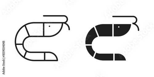 Shrimp icon pictogram in trendy outline style. icon, sign or symbol.