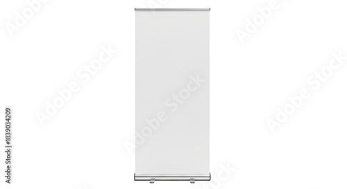 Blank roll up banner for advertisement. It stands tall, ready to showcase your brand's message. Its surface, a canvas for creativity.