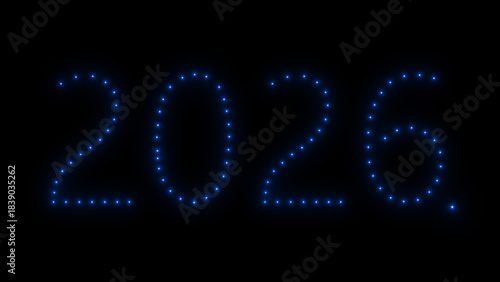 2026. constellation year with Milky way stars and galaxy background.