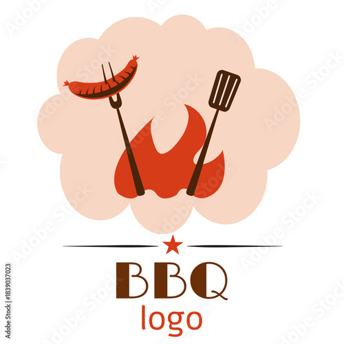 BBQ Barbecue grill house logo