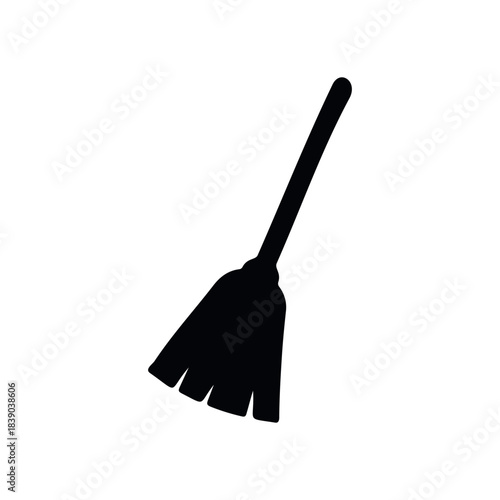 Broom silhouette icon vector illustration on white background