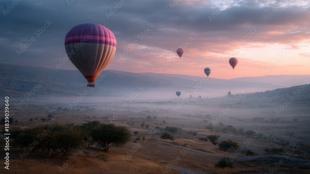Fototapeta premium hot air balloons flying over cappadocia