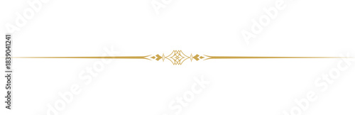Golden Vintage Text Divider Vector. Elegant Line Ornament Separator. Classic Flourish Rule Element for Invitation, Certificate, Menu, and Luxury Decoration.