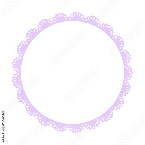 Simple purple lace frame, pentagon tag, label