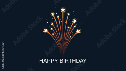 Elegant Happy Birthday Greeting with Balloons and Decorative Typography